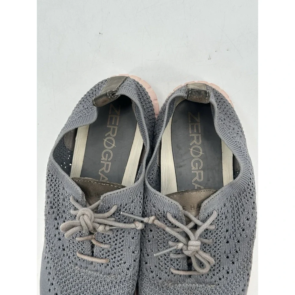 Cole Haan ZERØGRAND Wingtip Oxford Size 9.5 B Ironstone‎ Stitchlite-Peach